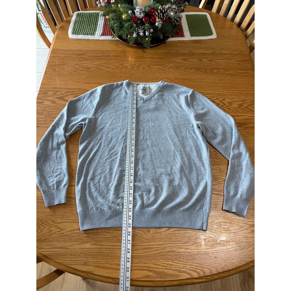 GLOBE TROTTER Mens Gray V-Neck Long‎ Sleeve Sweater Size L